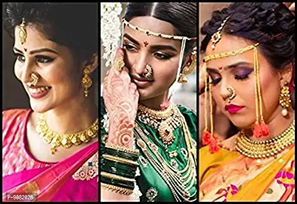 Stylish Maharashtrian Traditional Nath Nose Ring Without Piercing Marathi Nose Pin For Women -Maharashtrian Nath