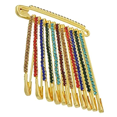 Stylish Designer Single Line Saree Pin Hijab Safety Pins For Women - Single Colour Line Saree Pin