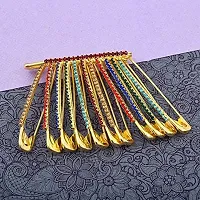 Stylish Designer Single Line Saree Pin Hijab Safety Pins For Women - Single Colour Line Saree Pin-thumb1