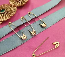 Stylish Premium Gold Plated Large Safety Pins Nappy Pin For Clothes Crafts Sewing Saree Pins For Women-thumb2
