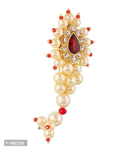 Stylish Traditional Maharashtrian Jewellery Maratha Red Banu Nath Safety Saree Dress Sari Sadi Pins For Women-thumb0