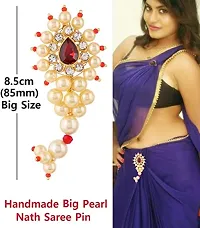 Stylish Traditional Maharashtrian Jewellery Maratha Red Banu Nath Safety Saree Dress Sari Sadi Pins For Women-thumb1