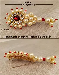 Stylish Traditional Maharashtrian Jewellery Maratha Red Banu Nath Safety Saree Dress Sari Sadi Pins For Women-thumb3