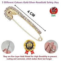 Stylish Stone Safety Sadi Sari Lock Pins Dupatta Chunari Saree Plates Clips For Women And Girls-thumb3
