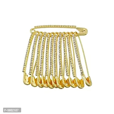 Stylish Golden Safety Saree Pins Big Size For Women Latest New Design Sadi Pin Ladies Fancy Brooch Pins For Girls Saree Pin-thumb0
