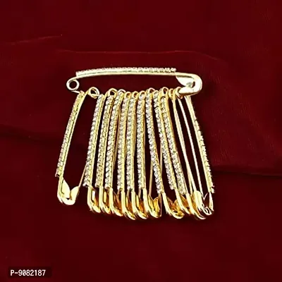 Stylish Golden Safety Saree Pins Big Size For Women Latest New Design Sadi Pin Ladies Fancy Brooch Pins For Girls Saree Pin-thumb3