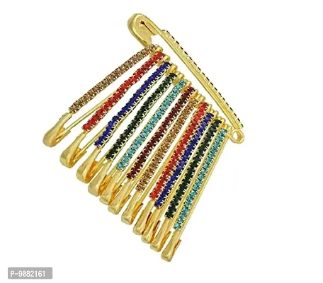 Stylish Clip On Saree Pin Brooch Safety Sadi Pin Fancy Safety Saree Pins For Women Dresses-thumb0