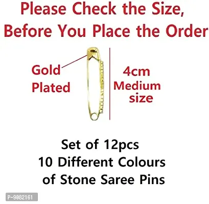 Stylish Clip On Saree Pin Brooch Safety Sadi Pin Fancy Safety Saree Pins For Women Dresses-thumb2