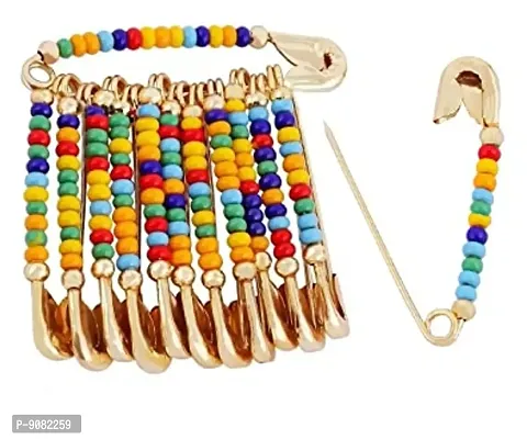 Stylish Beads Saree Pin Safety Sadi Sari Pins For Ladies And Women-thumb0