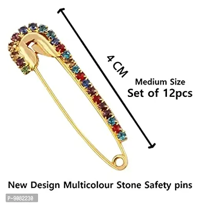 Stylish Saree Pin New Design Stone Safety Sadi Sari Pins Hijab Brooch Broaches Pins For Women Sarees Dupatta Saree Palates For Ladies -Safety Saree Brooch Pin-thumb4