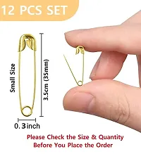 Stylish Small Gold Safety Pin Saree Nappy Blanket Sweater Clothes Craft Sewing Pinning Hijab Lock Pin For Ladies And Girls-thumb1