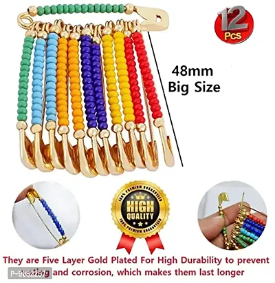 Stylish Colourful Beads Big Sadi Sari Pins Clips Large Safety Pin For Draping Women Saree-thumb3