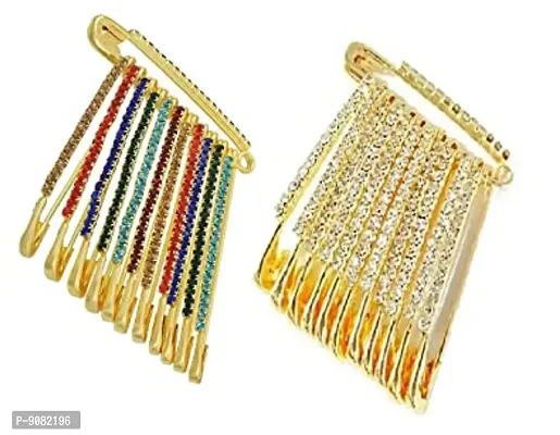 Stylish Safety Saree Pins Combo Set For Dupatta Chunri Scarfs Sari Hijab Pins Broches And Sadi Pins For Women Latest-thumb0