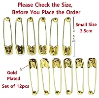 Stylish Premium Small Gold Plated Safety Pins For Saree Nappy Pin Lock Pin For Blanket Sweater Perfect For Clothes Craft Sewing Pinning Hijab Pin For Women And Girls-thumb1