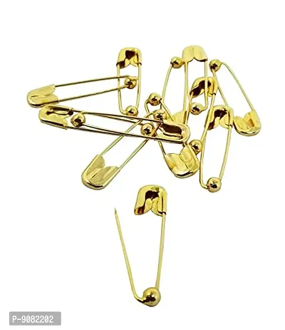 Stylish Premium Small Gold Plated Safety Pins For Saree Nappy Pin Lock Pin For Blanket Sweater Perfect For Clothes Craft Sewing Pinning Hijab Pin For Women And Girls-thumb3