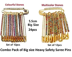 Stylish Combo Set Of Big Safety Saree Sadi Brooch Pin Ladies Sari Pins For Women-thumb1