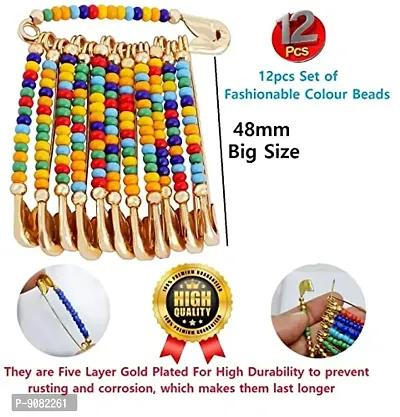 Stylish Mix Beads Saree Safety Pin For Girls Safety Sari Sadi Pin For Ladies And Daily Wear Traditional Saree Pins For Women-thumb3