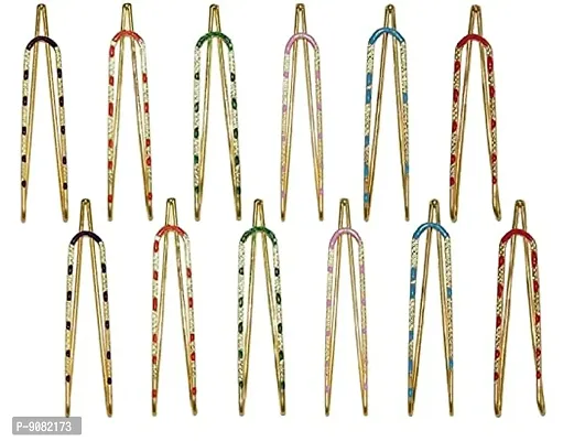 Stylish Colourful Fancy Saree Pin Set For Pallu Plates Draping Sari Pony Safety Pins Brooch For Women-thumb0