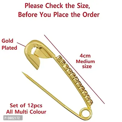 Stylish Designer Single Line Saree Pin Hijab Safety - Safety Pin Broach - Saree Pins For Women - Saree Pin-thumb2