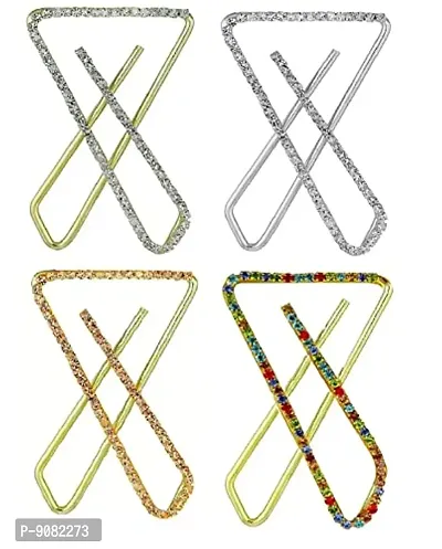 Stylish Designer X Saree Pins Safety Pins Hijab Pins Brooch Broches And Sari Pins For Women-thumb0