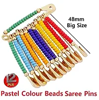 Stylish Big Safety Saree Pin Brooches Accessories For Girls And Sadi Sari Pins For Ladies Beads Sarees Pins For Women-thumb2