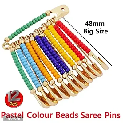 Stylish Big Safety Saree Pin Brooches Accessories For Girls And Sadi Sari Pins For Ladies Beads Sarees Pins For Women-thumb3