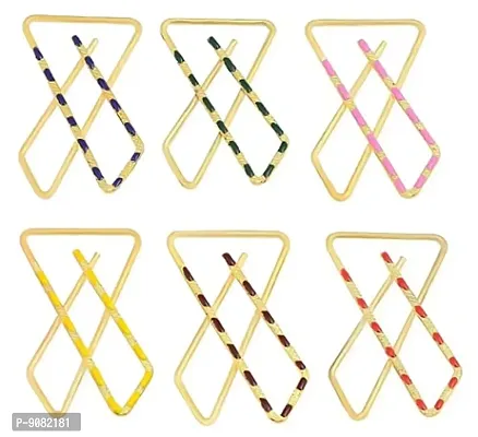 Stylish Strong Safety Pin For Hijab Sari Plates Brooch Pin X Shape Saree Pins For Women-thumb0