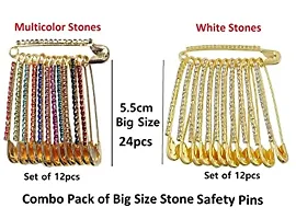 Stylish Stone Big Safety Saree Pin For Women Combo Sari Brooches For Girls Fancy Latest Accessories For Hijab And Sadi Pins For Ladies-thumb1