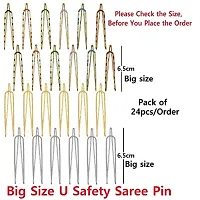 Stylish Big U Saree Safety Pins Combo Chira Sari Plates And Pleats Clips Pins For Women-thumb1