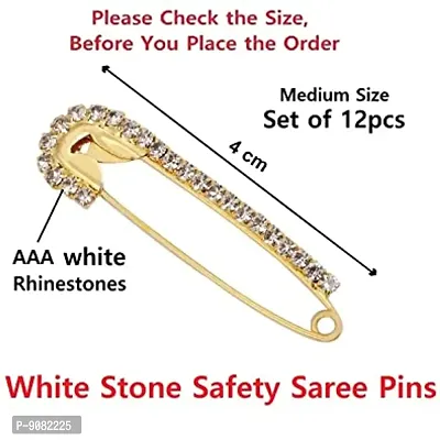 Stylish Gold Plated Brooch Pin For Hijab Latest Design Safety Pin Fancy Saree Golden Finished Accessories For Women Latest Design Fashion Jewellery-thumb2
