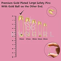 Stylish Large Silver Rose Gold Safety Pins Set For Clothing Sewing Quilting Home Blankets Crafting And Saree-thumb2