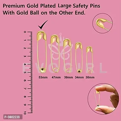 Stylish Large Silver Rose Gold Safety Pins Set For Clothing Sewing Quilting Home Blankets Crafting And Saree-thumb3