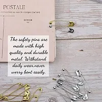 Stylish Large Silver Rose Gold Safety Pins Set For Clothing Sewing Quilting Home Blankets Crafting And Saree-thumb3