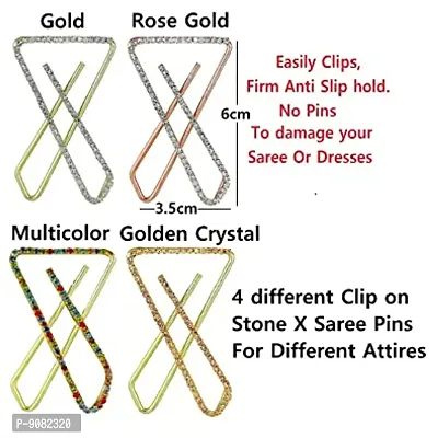 Stylish Combo Set Of Safety Pin Brooch Sadi Sari Saree Pins For Girls Ladies Women-thumb2