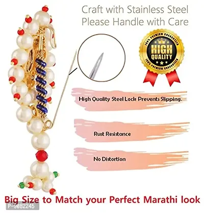 Stylish Maharashtrian Traditional Jewellery Peshwai Nath Big Safety Saree Pin For Nauvari Saree Attaching Lehenga Marathi Banu Nath Type Brooch Pin For Women-thumb3