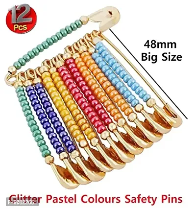 Stylish Saree Hijab Pallu Dupatta Chunari Ladies Saree Brooch Patli Pins Strong Hold Pin Traditional Indian Safety Pins-thumb3