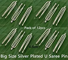 Stylish Clip On Silver Safety Saree Pins For Women Latest Design Sadi Pin Ladies Fancy Brooch Pins For Girls Saree Pin-thumb2
