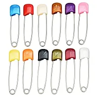 Stylish Heavy Plastic Locking Safety Pin Nappy Lock Pin Saree Pin Hijab Pin For Women And Girls Pack Of 12-thumb1