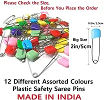 Stylish Heavy Plastic Locking Safety Pin Nappy Lock Pin Saree Pin Hijab Pin For Women And Girls Pack Of 12-thumb2