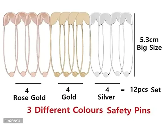 Stylish Big Safety Pins Crafts Sewing And Pinning Saree Draping Pin Clips For Women-thumb2