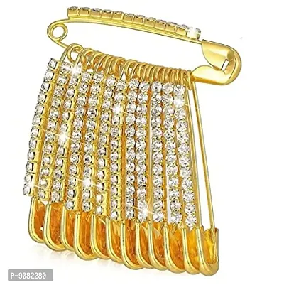 Stylish Saree Safety Pins Brooches Sweater Shawl Clips Faux Crystal Brooches Shiny Brooch Pins For Women Or Girls-thumb0