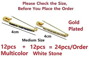 Stylish Combo Stone Safety Saree Pin Plates Pallu Lehenga Dupatta Attaching Sadi Pins For Women-thumb1
