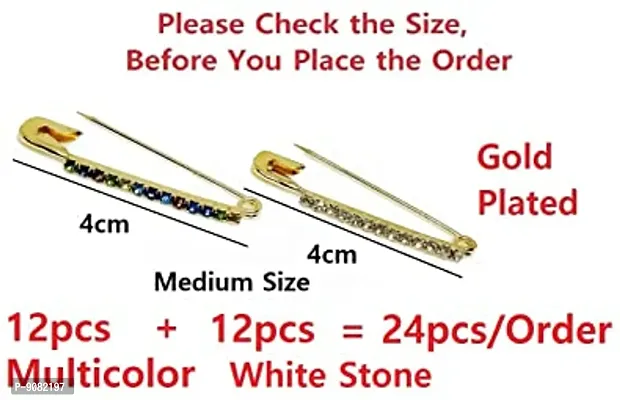 Stylish Combo Stone Safety Saree Pin Plates Pallu Lehenga Dupatta Attaching Sadi Pins For Women-thumb2