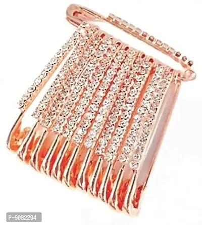 Stylish Rose Gold Safety Saree Pins For Women Sarees Stone Sadi Sari Pin Set Brooch Pins For Women-thumb0