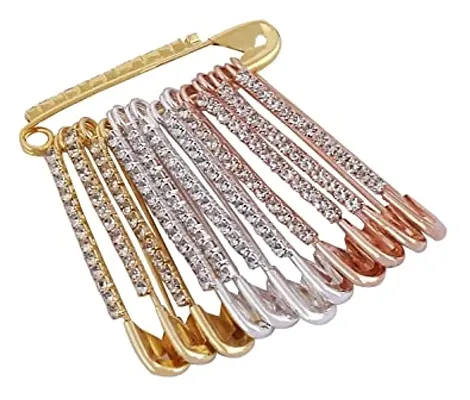 Stylish Stone Safety Pin Attaching Sewing Jackets Clothing Crafts Saree Cloth Diy Art For Girls