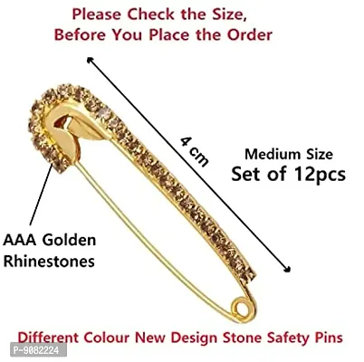 Stylish Saree Pin New Design Stone Safety Sadi Sari Pins Hijab Brooch Broaches Pins For Women Sarees Dupatta Saree Palates For Ladies -Saree Safety Pin For Women-thumb3