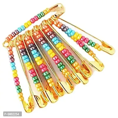 Stylish Mix  Big Saree Safety Pin Shining Pastel Colour Sadi Sari Pins For Ladies And Women-thumb0