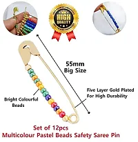 Stylish Mix  Big Saree Safety Pin Shining Pastel Colour Sadi Sari Pins For Ladies And Women-thumb3