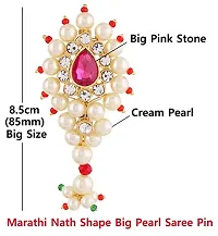 Stylish Traditional Maharashtrian Jewellery Nath Large Banu Nath Safety Saree Pins Sadi Sari Pallu Dupatta Clip For Women-thumb1