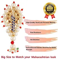 Stylish Traditional Maharashtrian Jewellery Nath Large Banu Nath Safety Saree Pins Sadi Sari Pallu Dupatta Clip For Women-thumb3